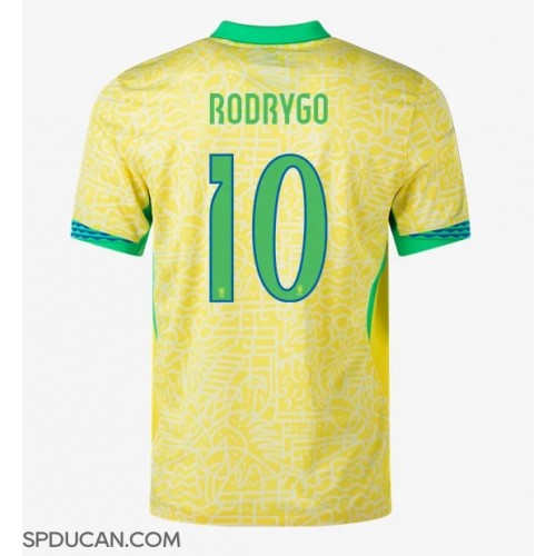 Muški Nogometni Dres Brazil Rodrygo Goes #10 Domaci Copa America 2024 Kratak Rukav